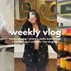 WEEKLY VLOG: home shopping + primark, boots, boohoo haul + cooking + gym workouts + hen do grwm !