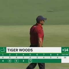 Tiger Woods records a TRIPLE-BOGEY on a disastrous fifth hole | 2024 Masters