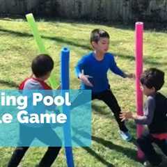 Standing Pool Noodle Game - fun kids outdoor activity team building game - youth group game