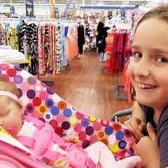 Shopping with Reborn Baby Doll Olivia and Sophia for Newborn Baby Supplies at Walmart Shopping Haul