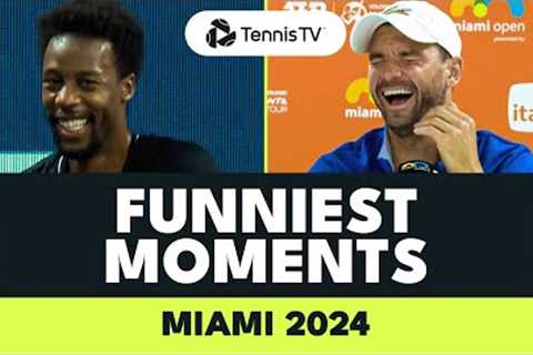The Worst Serve Ever?! Dimitrov Laughing &amp; Monfils Antics | Funniest Moments Miami 2024