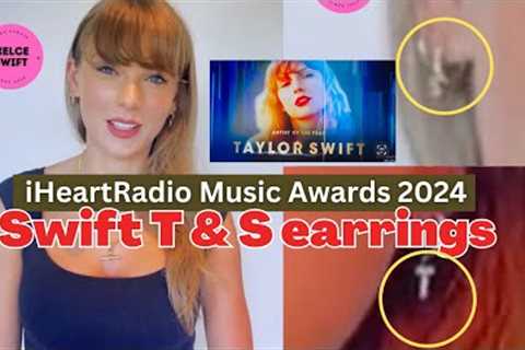 Taylor Swift STUNS wearing T &amp; “S EARRINGS in her acceptance speech video at the 2024..