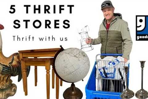 We Went To Five Thrift Stores - Thrift With Us - Goodwill Cottage Home Decor - Reselling