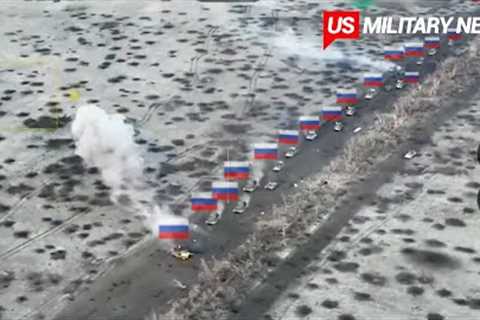 Horrifying Moments! How Ukrainian Drones Ambush and Annihilate Column of Russia Tanks