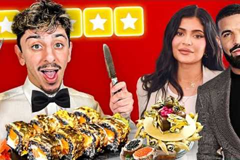 Eating At CELEBRITY Restaurants for 24 HOURS!!