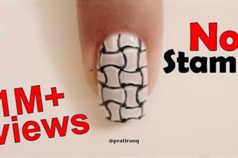 Easy Nail Art Design Tutorial For Beginners | No Stamp Simple To Do At Home Unique Pattern Nail Art