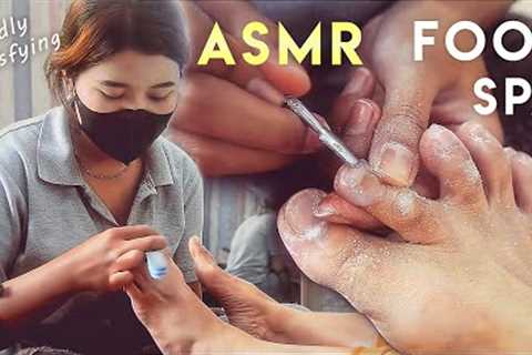 ASMR Pedicure | Oddly Satisfying Toenails Trim &amp; Relaxing Foot Scrub