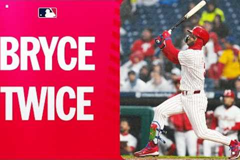 Two at-bats, TWO home runs for Bryce Harper!!