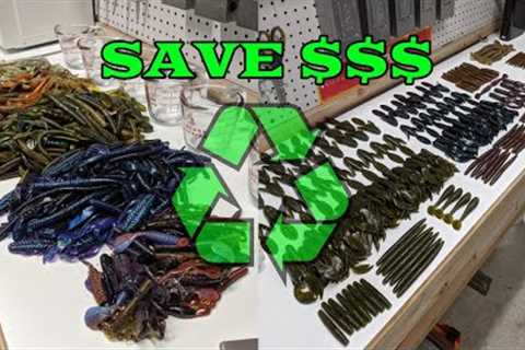 The BEST Way To Save $$$ On Fishing Lures and RECYCLE Plastic Baits!!! DIY Bass Fishing Baits!!!