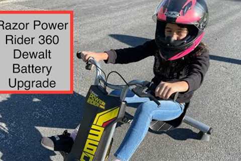 Razor Power Rider 360 battery upgrade with 20V Dewalt lithium swap modification replacement