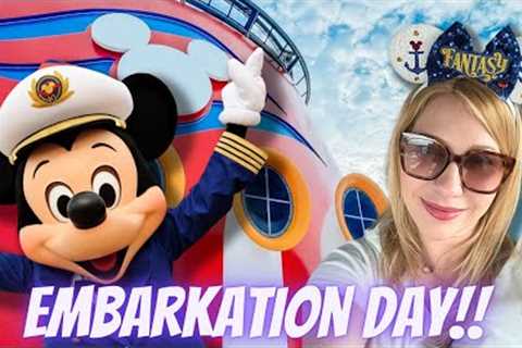 Disney FANTASY Cruise EMBARKATION Day! Boarding, Lunch, Safety Drill &amp; Room Tour