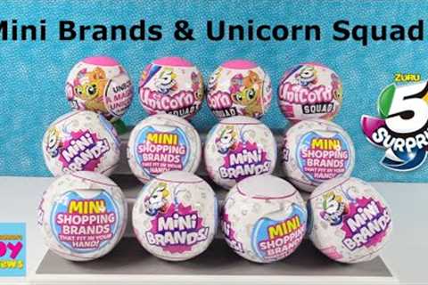 5 Surprise Mini Brands &amp; Unicorn Squad Blind Bag Toy Unboxing Review | PSToyReviews