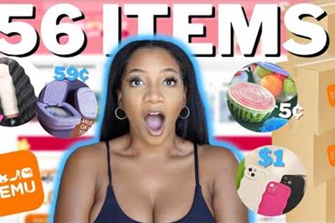 I SPENT $20 ON TEMU &amp; GOT 56 ITEMS! HUGE HAUL (Gadgets, Skincare, Makeup, Hair + more)