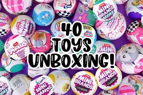 Unboxing 40 NEW Blindbags! Mini Brands BOOKS, Zuru Snackles, Foodie Mini Brands Series 2 and More!