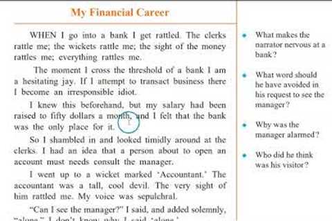 Class 9, Eng, Unit4, 4.4, My Financial Career, Complete explanation with answers in Description box.