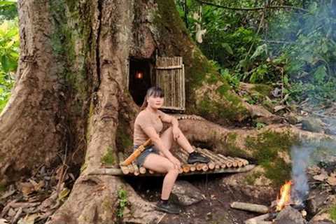 FULL VIDEO; survival shelter building skills, wild forest beauty