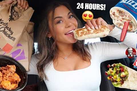 I Only Ate NEW FAST FOOD ITEMS I've NEVER TRIED BEFORE For 24 HOURS!