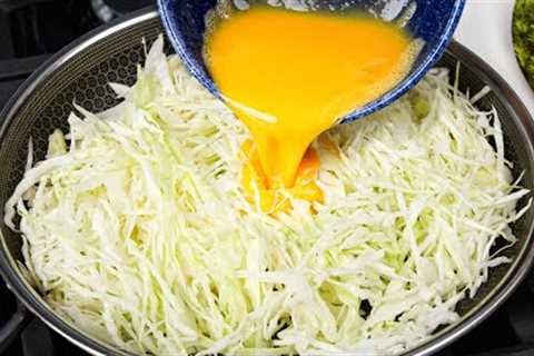 Cabbage with eggs tastes better than meat! Easy, quick and very delicious dinner recipe!