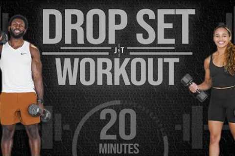20 Minute Full Body Dumbbell Drop Set Workout [Strength Training]