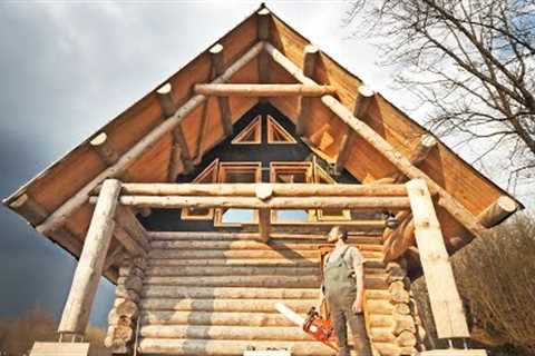 Building the BIGGEST DIY Log Cabin / Working OFF GRID / Second Year REVIEW ( Woodworking )