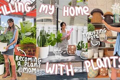 filling my home with PLANTS because it needs LIFE 🌱*thrifting + plant shopping!*