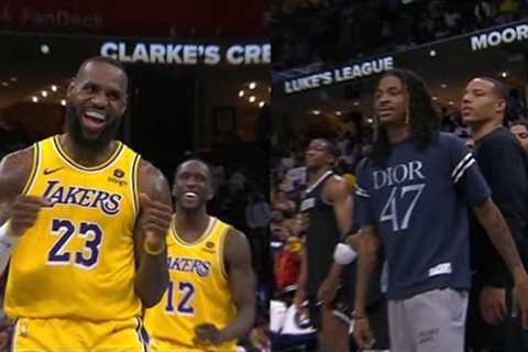 LBJ GETS SHOVED BY JA MORANT AFTER TALKING CRAZY SH*T TO HIM! IN FIGHT! AFTER INSANE DUNK!