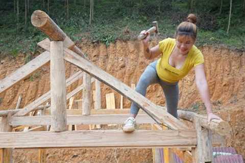 Alone building wooden house, Install details of the old house - BUILD LOG CABIN for new farm