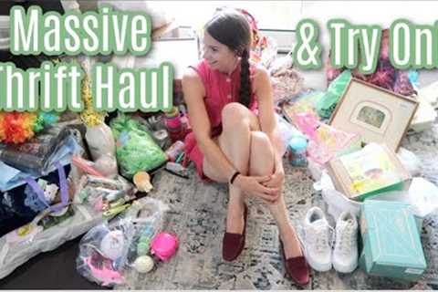 Massive Thrift Haul &amp; Try On! Wearable Spring / Summer Outfits, Home Decor, &amp; Thrifted..