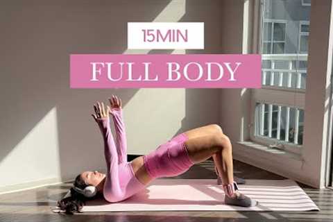 15MIN Hourglass Full Body Pilates // everyday tone &amp; strengthen // no equipment &amp; beginner..