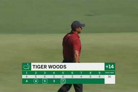 Tiger Woods records a TRIPLE-BOGEY on a disastrous fifth hole | 2024 Masters
