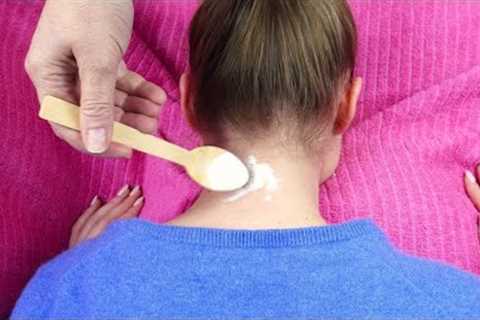 Pour baking soda on back of your neck. You will feel its effect immediately
