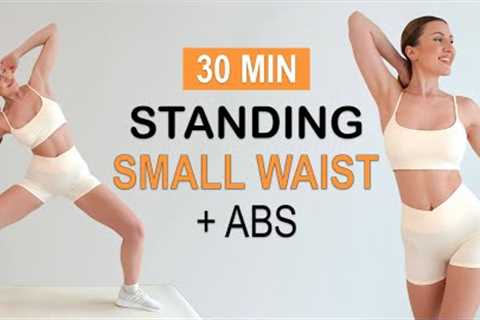 Get a Small Waist and Visible Abs with this 30 Min Standing HIIT workout | No Jumping, No Repeat