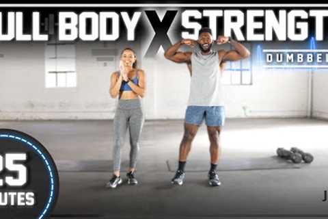 25 Minute Full body Dumbbell Strength Workout [With Modifications / Iso Holds]