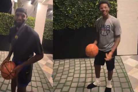 LeBron James yells “I’m the GOAT, G.O.A.T!” after cooking his son Bryce 😂