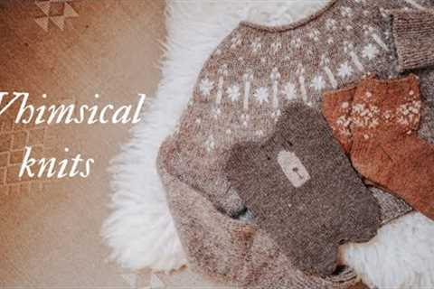 Knitting diary: a few whimsical knitted pieces + a garden update.