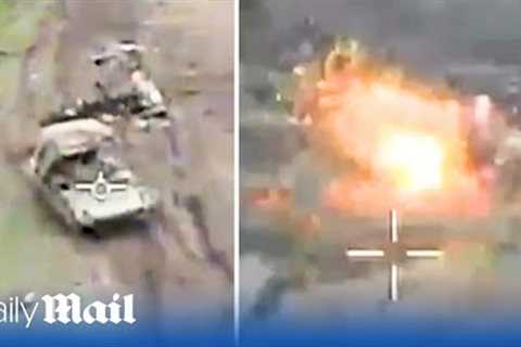 Russian tankers have lucky escape after failed attack on Ukraine in village of Terny