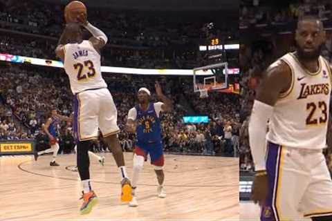 LeBron James hits crazy logo range 3 to beat the buzzer vs Nuggets 🔥