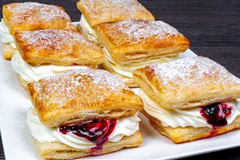 They will disappear in a minute!Perfect dessert of puff pastry and pastry cream.Ready in 20 minutes!