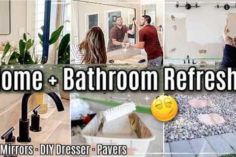 NEW HOUSE PROJECTS 2024 :: Bathroom Mirror Upgrade, DIY Furniture Flip {fix} + Outdoor Pavers
