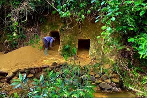 Full video of 100 days of survival in the forest and making a shelter underground alone