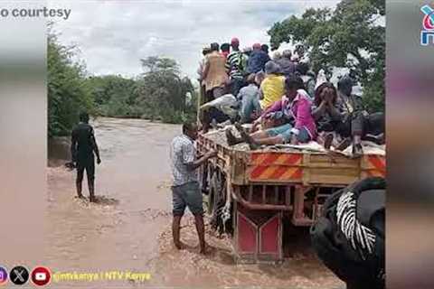 Lorry carrying over 10 people swept away while trying to cross flooded road in Makueni