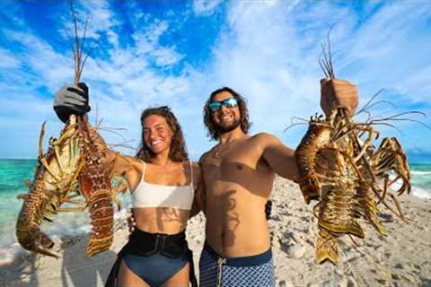 Catching Lobster on an ISLAND! Catch clean cook