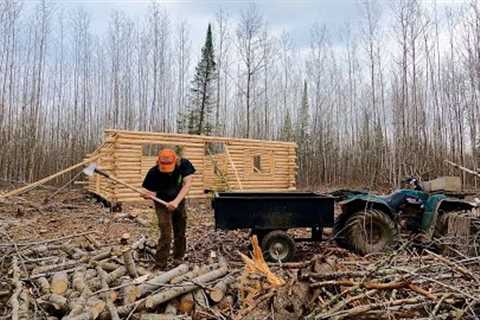 Clearing Land Around The New Off Grid Log Cabin Build: Filling The Woodshed