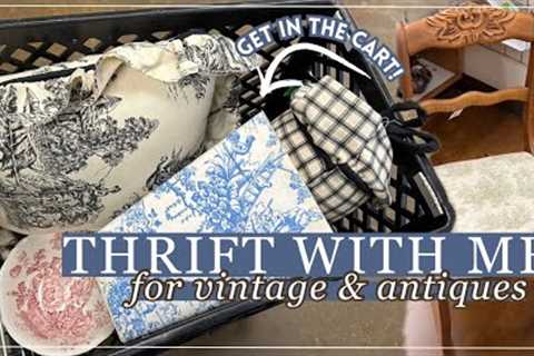 SO MUCH TOILE! 😍 Thrift With Me for Vintage &amp; Antiques! Home Decor Thrifting / Goodwill Thrift ..
