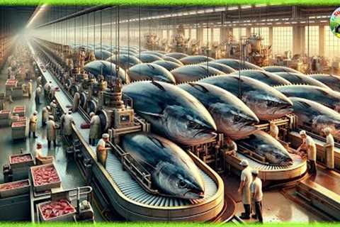 Giant Tuna Fishing - How To Cut and Process Giant Tuna At The Factory Tuna Processing Factory