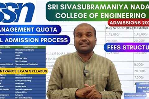SSN Management Quota Admissions 2024 | Strategy to GET A SEAT | How to Crack the ENTRANCE EXAM?