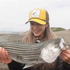 my first surf fish (a BIG one).....catch & cook vlog
