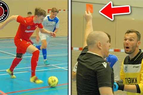 I Played in a PRO FUTSAL MATCH! Goalkeeper RED CARD? (Football Skills &amp; Goals)