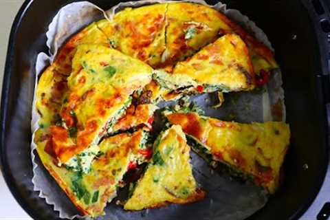 Air Fry Frittata, Air Fryer Breakfast Recipes |  Vegetable  Frittata | Easy Breakfast Frittata