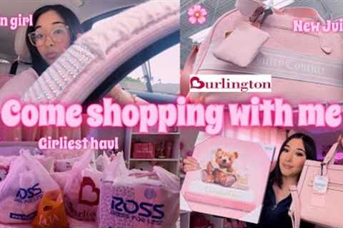 COME GIRLY SHOPPING WITH ME | Ulta, Marshalls, Burlington, &amp; Ross + haul (the cutest pink..